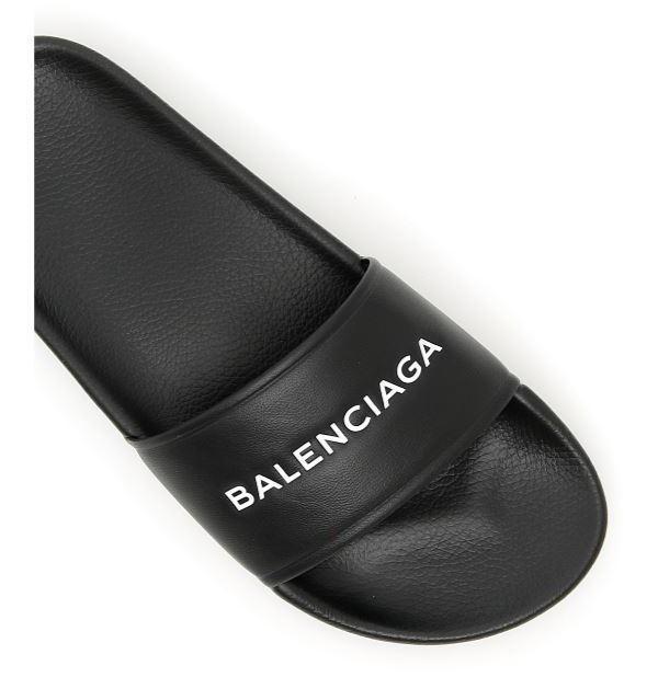 2024新作 バレンシアガスーパーコピー BALENCIAGA Leather Logo Slides 500573 WAL00 1006